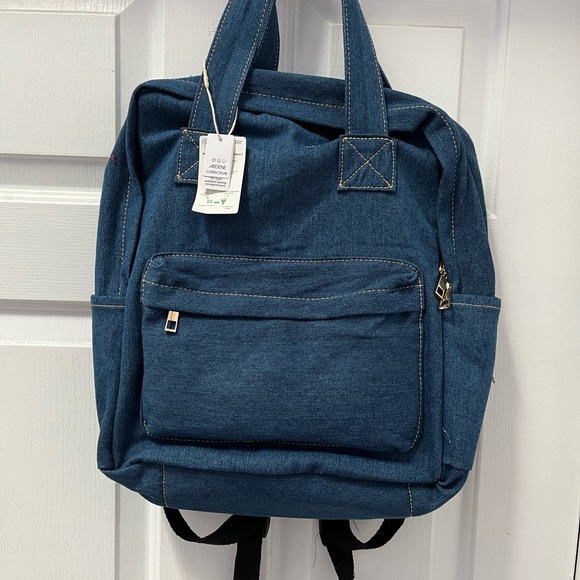 New Ardene Denim Backpack 13” laptop padded MacBook backpack notebook school bag - Picture 7 of 9